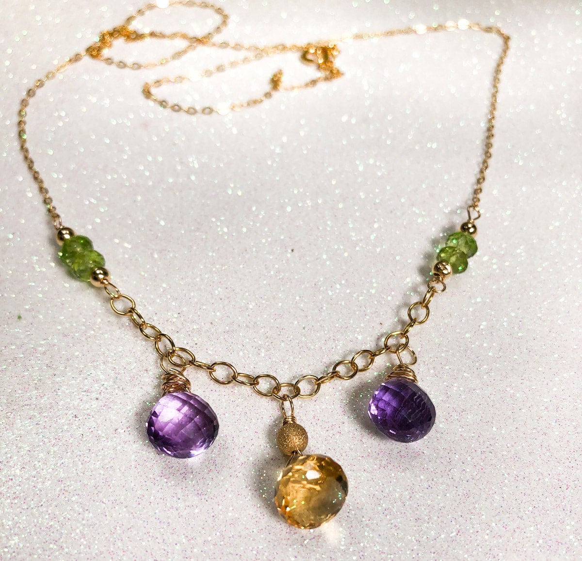 Citrine and sales amethyst necklace